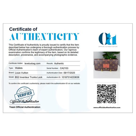 B52💎✨LIMITED EDITION Louis Vuitton Monogram Canvas Inventeur Trunks Lock Wallet - Picture 7 of 7